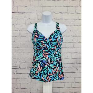 4R A469372 Lands' End V-Neck Wrap Underwire Tankini Top